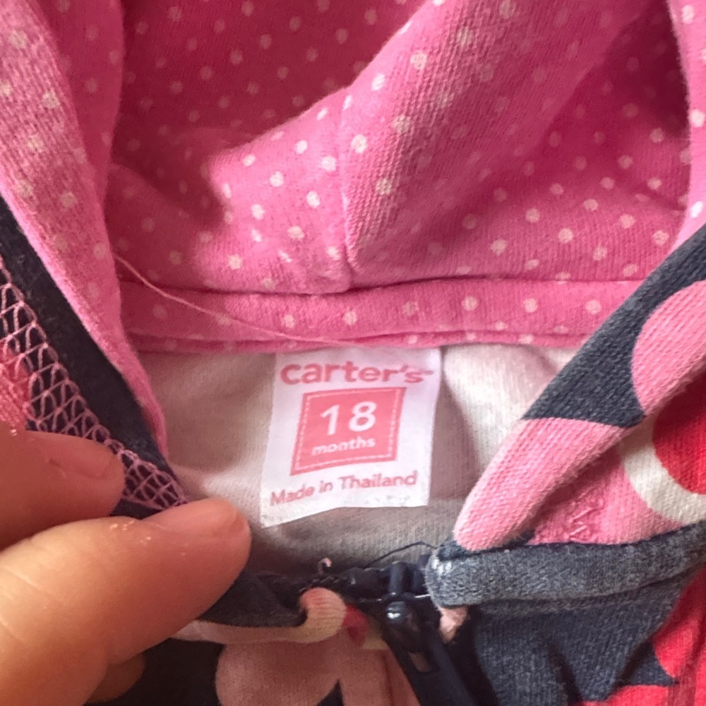 Floral Hoodie, Denim Overalls, and Pink Sweater Set - Picture 9 of 10